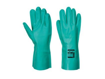 Portwest Rukavice NITROSAFE Chemical A810GNR zelená (Velikost XXL)