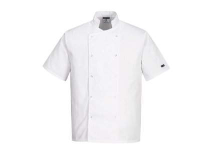 Portwest Rondon Cumbria Chefs C733WHR s krátkým rukávem na patentky bílá (Velikost 4XL)