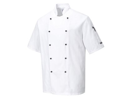 Portwest Rondon C734WHR Kent Chefs s krátkým rukávem bílá na knoflíky (Velikost XXXL)