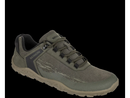 BENNON BAREFOOT OUTDOOR KHAKI - Kožená barefoot obuv khaki (Velikost 48)