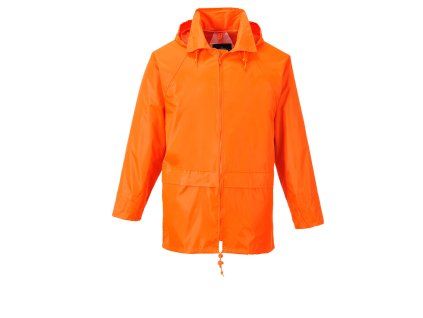 PORTWEST CLASSIC S440 - Nepromokavá lehká bunda do deště s kapucí - oranžová (Velikost 4XL)